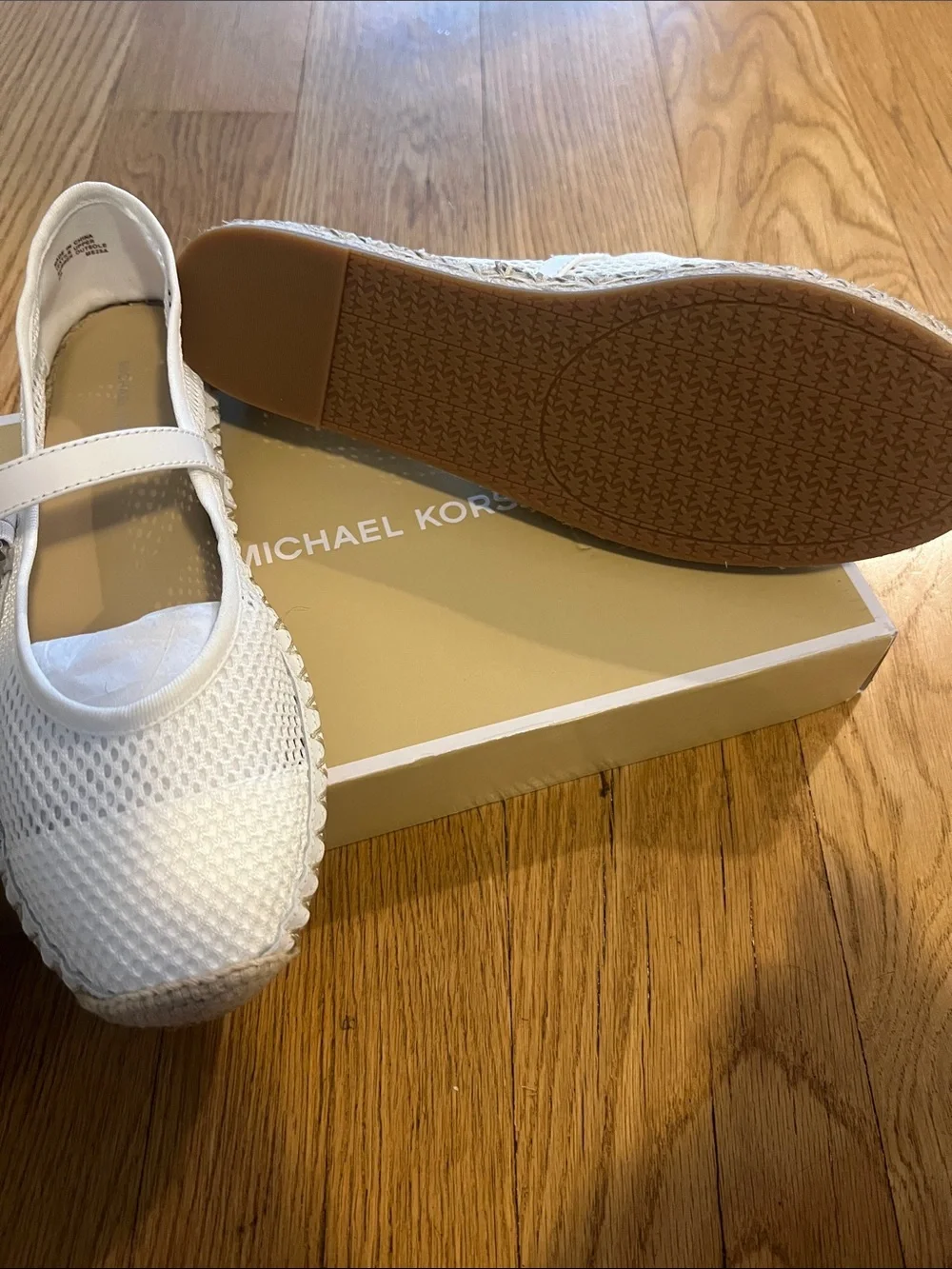 MICHAEL Michael Kors White Knit Mary Janes